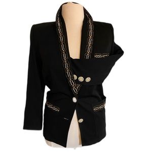 90s GORGEOUS BEADED CRISCIONE Blazer rhinestones